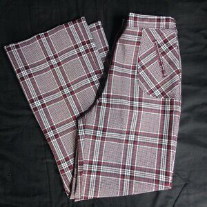 Deadstock Vintage K-Mart Mod Plaid Polyester Pants Flared